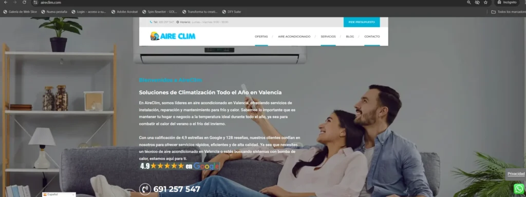 caso exito diseño web AireClim